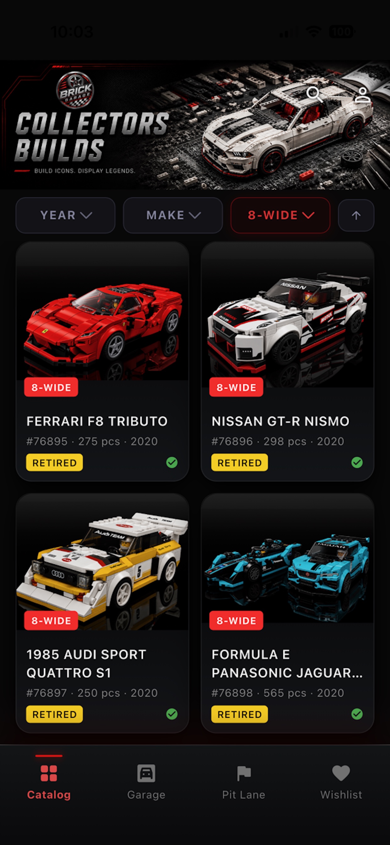 Catalog screen